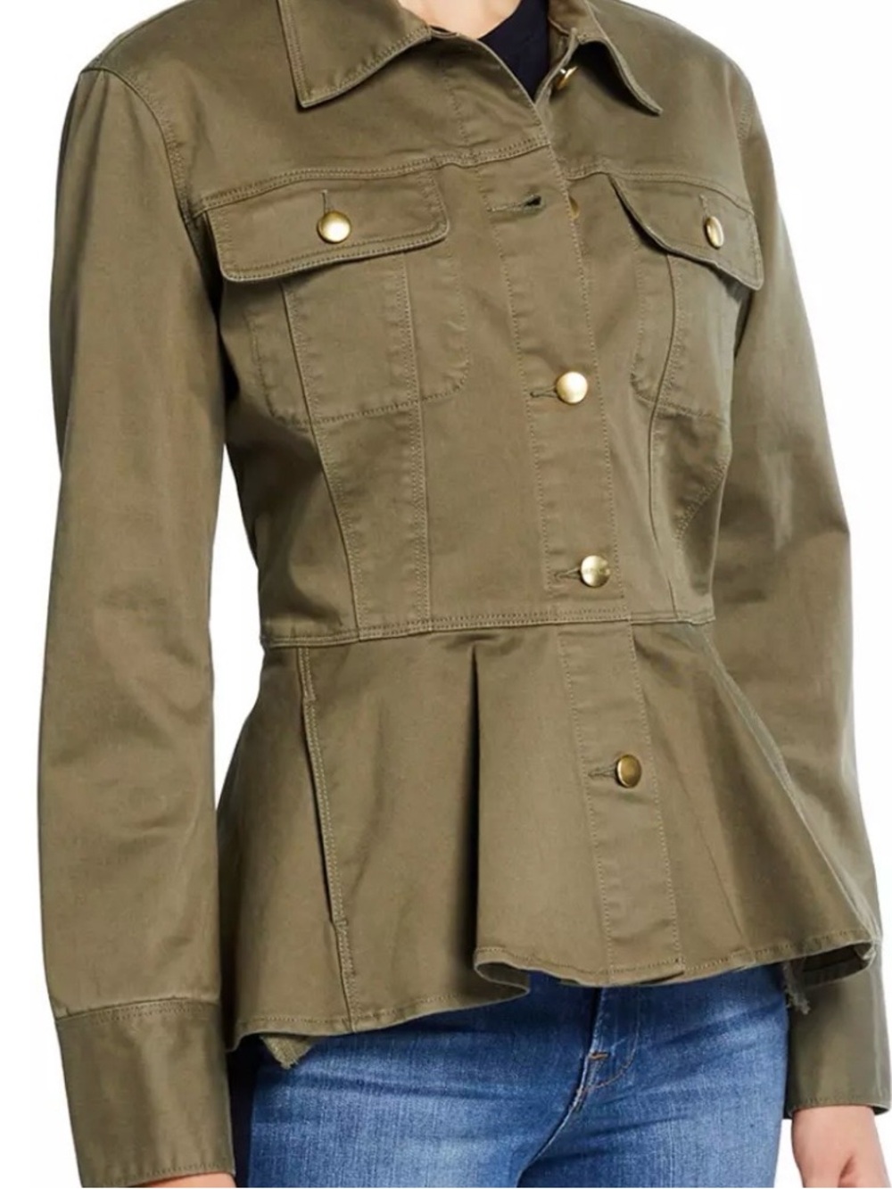 FRAME Olive Peplum Cotton Jacket